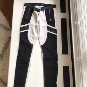 Black and white jeans